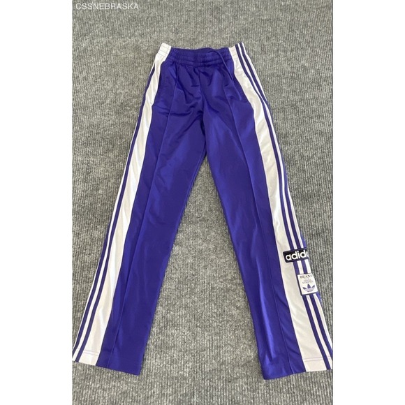 adidas Pants - Adidas Women's Adibreak Snap Track Pants Purple White 3-Stripe Tearaway Sz XS